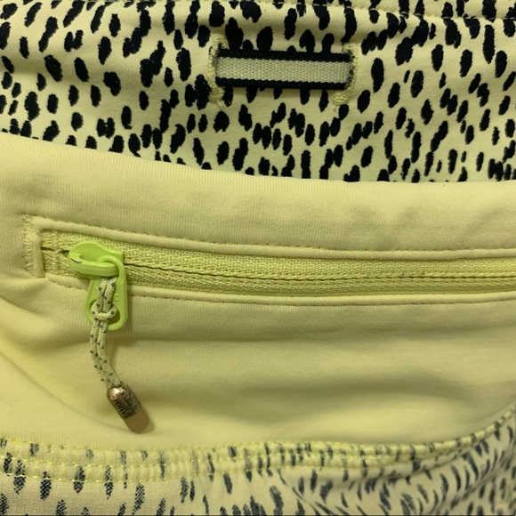 SOLD💛BNWOT ⭐️ LULULEMON PACE RIVAL SKIRT/SKORT LIME/YELLOW/GRAY DOTS-SIZE 6 REG - Picture 5 of 12